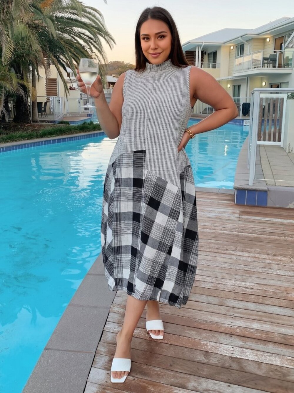 Moonlight Y & S Fashion Plaid Midi Dress